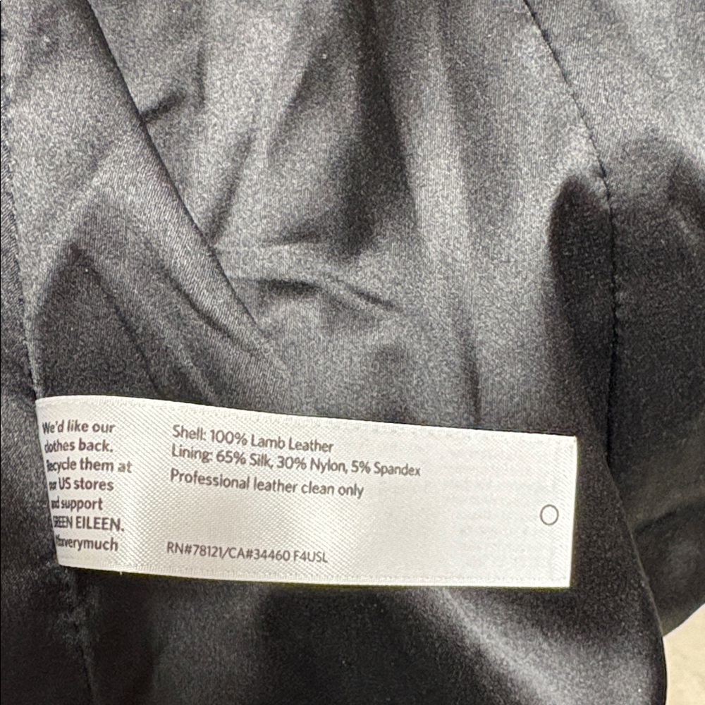Eileen Fisher Black Lamb Leather Jacket - Picture 5 of 6